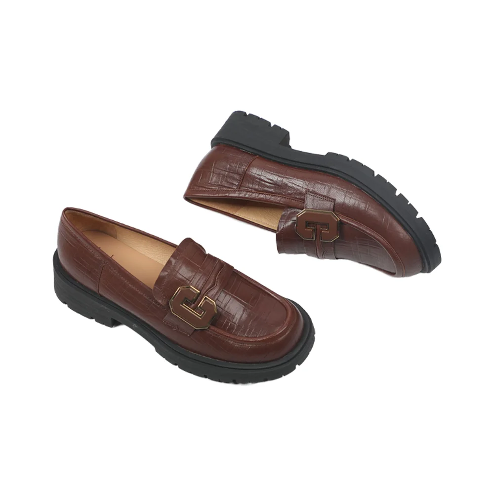 Women’s Retro Leather Shoes for Spring Single Temperament Soft Soles Slip-On …